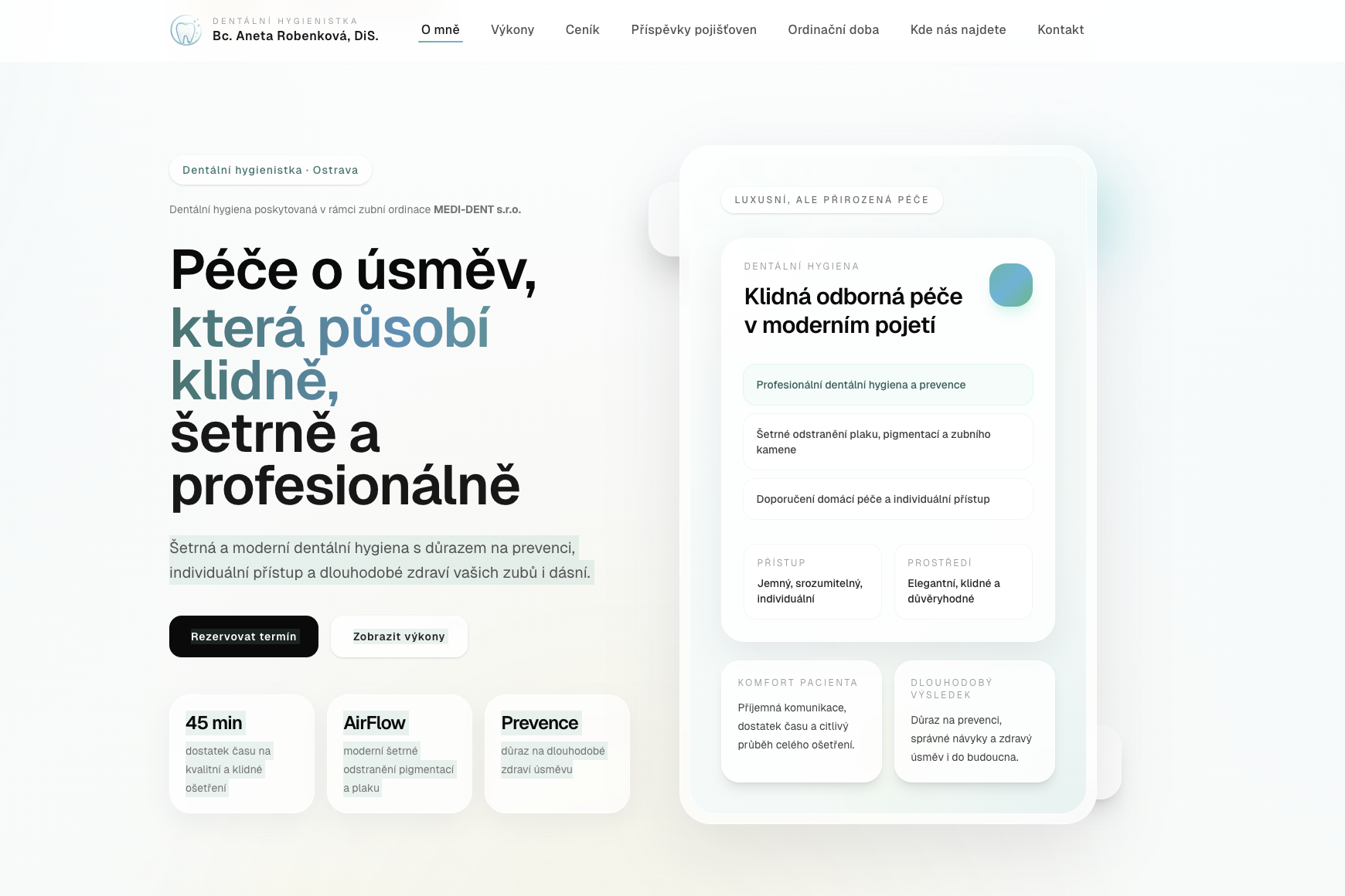 Web dentální hygieny Ostrava